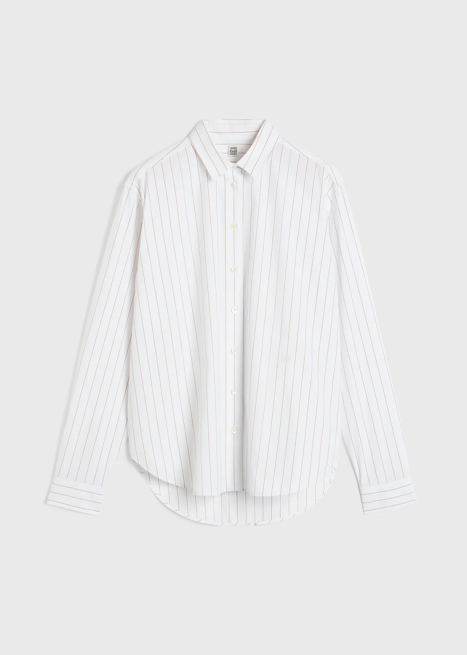 Signature cotton shirt white/ochre sold by Toteme product image thumbnail 5