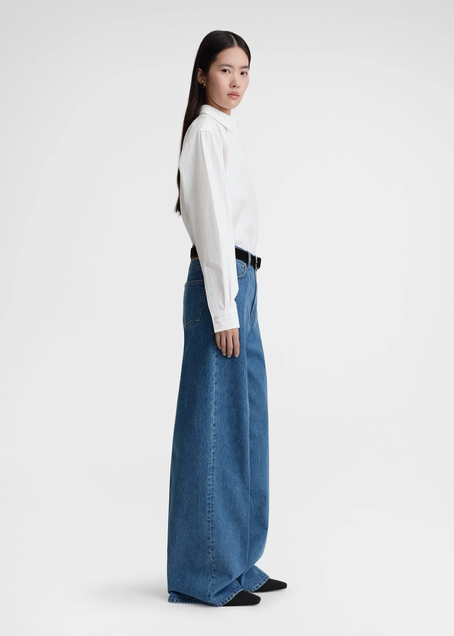 Signature cotton shirt white/ochre sold by Toteme product image thumbnail 3