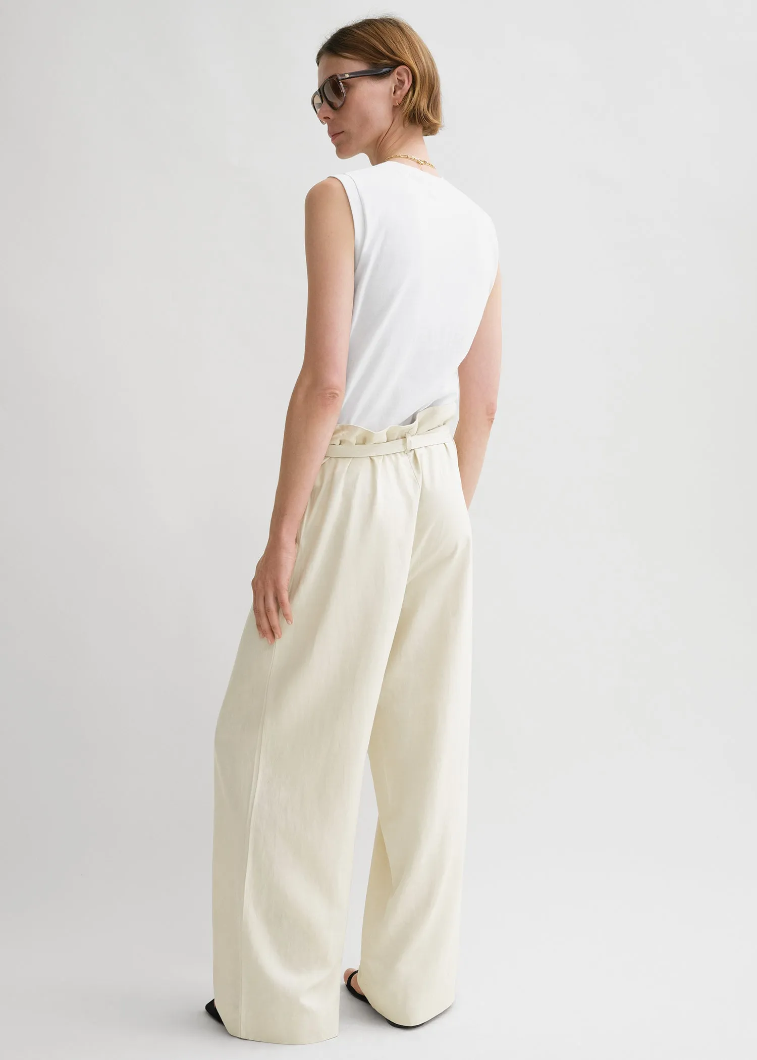 Fluid tie-waist trousers pearl sold by Toteme product image thumbnail 3