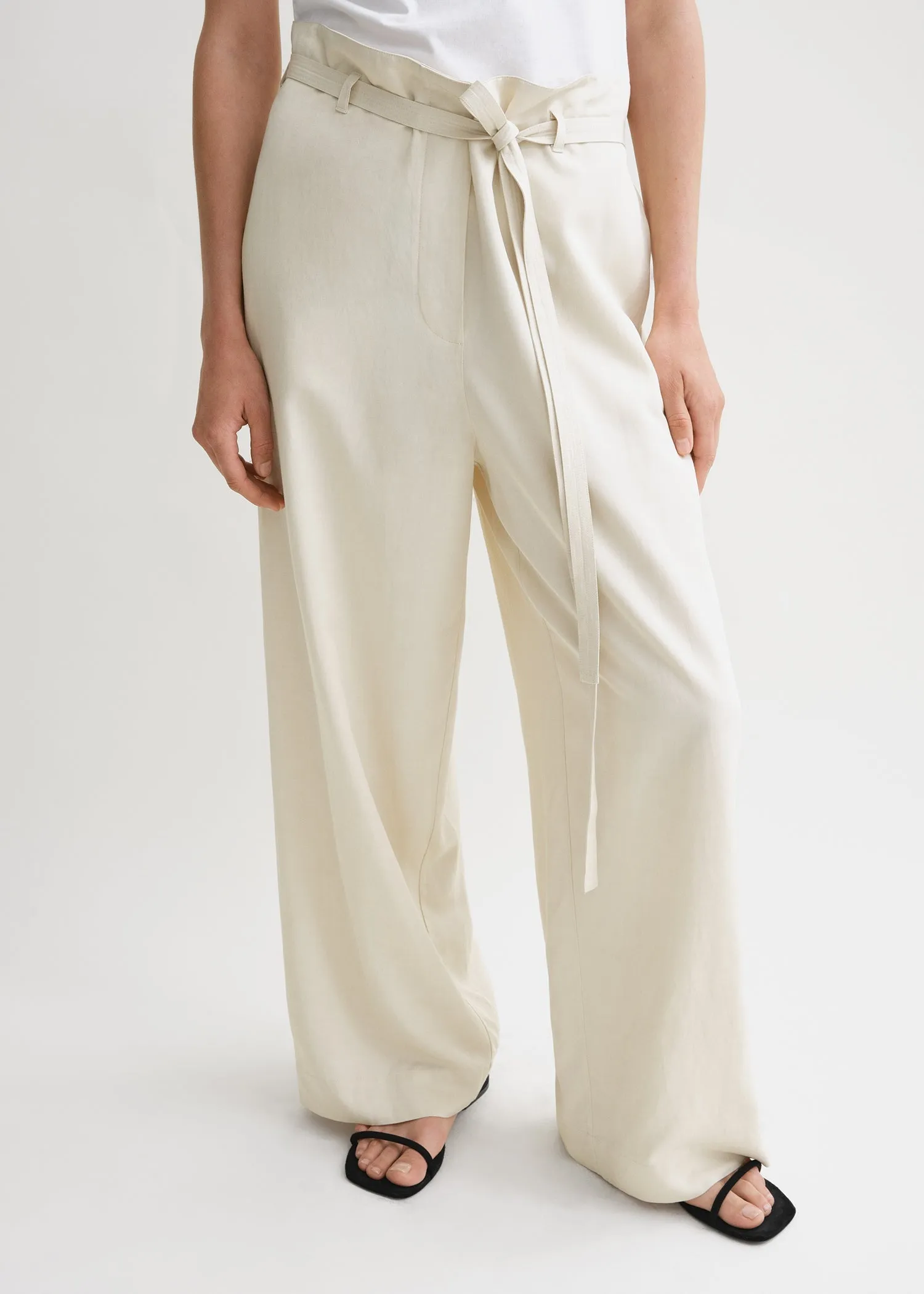 Fluid tie-waist trousers pearl sold by Toteme product image thumbnail 4
