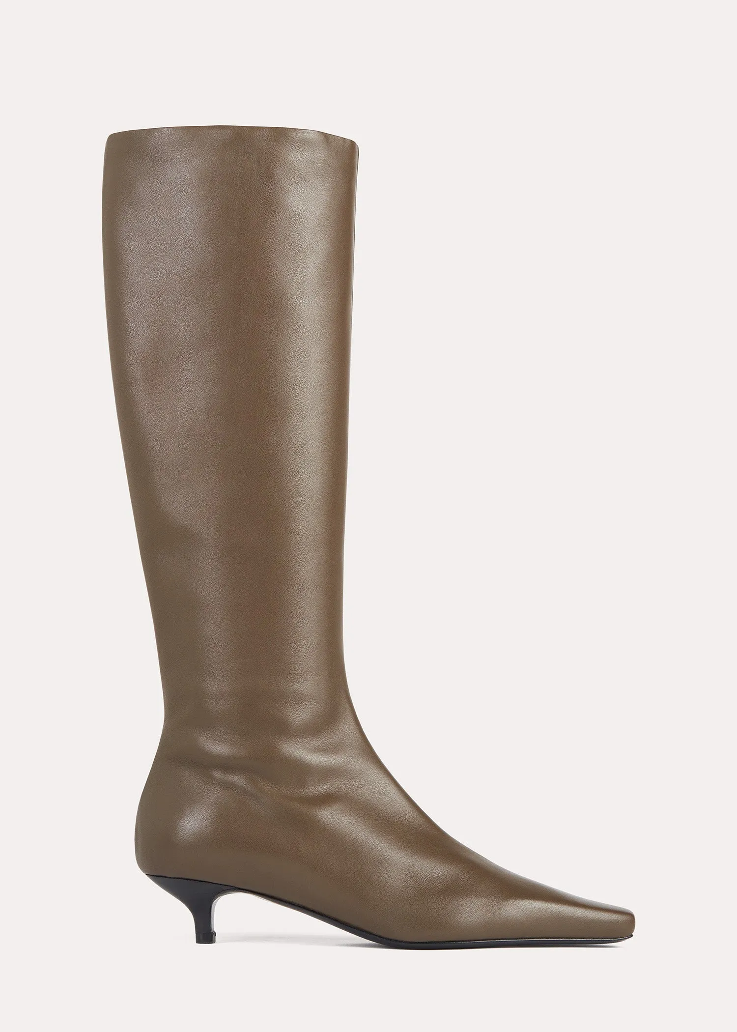 Slim leather knee-high boots ash sold by Toteme
