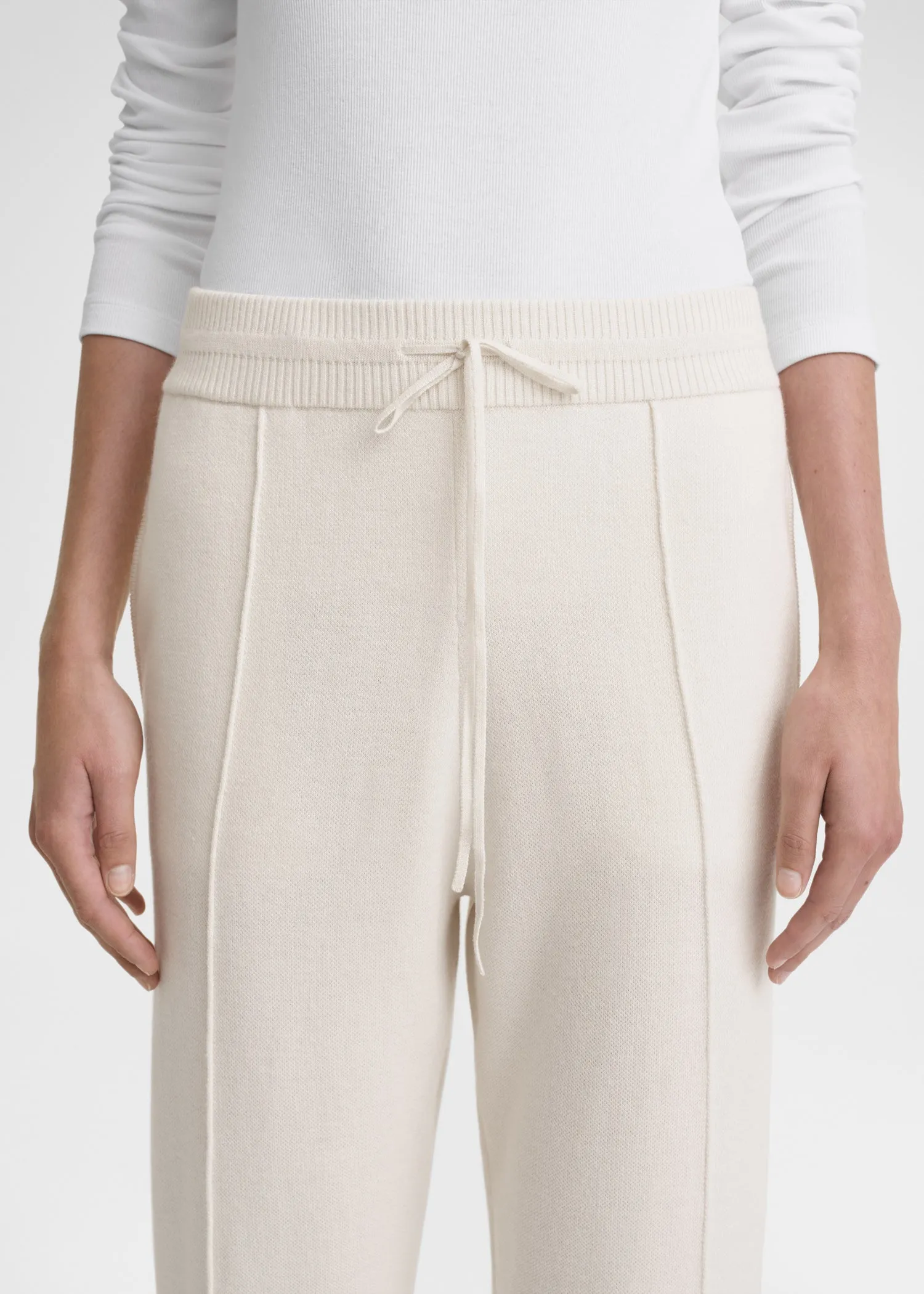Cotton cashmere sweatpants macadamia sold by Toteme product image thumbnail 4