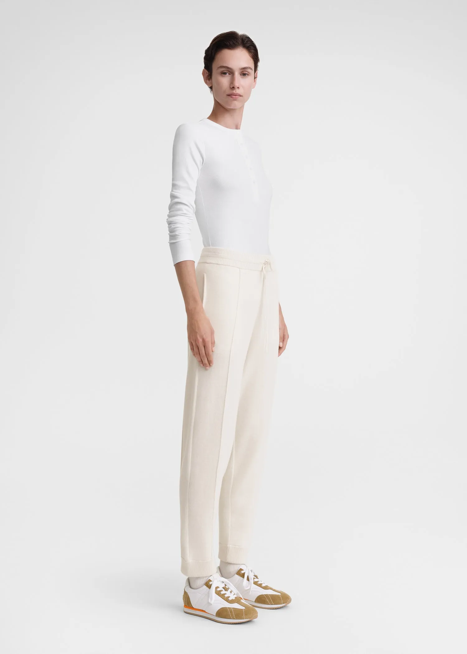 Cotton cashmere sweatpants macadamia sold by Toteme product image thumbnail 2