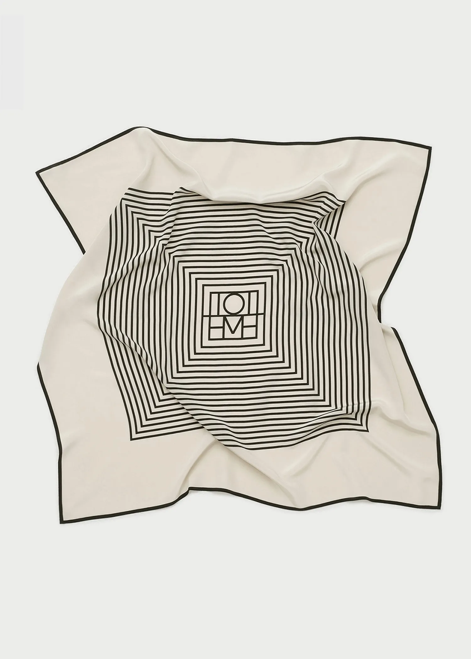 Centered monogram silk scarf crème sold by Toteme product image thumbnail 4