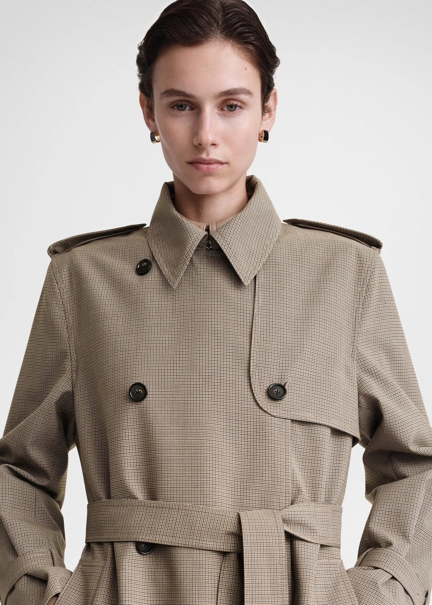 Houndstooth trench coat biscuit sold by Toteme product image thumbnail 4
