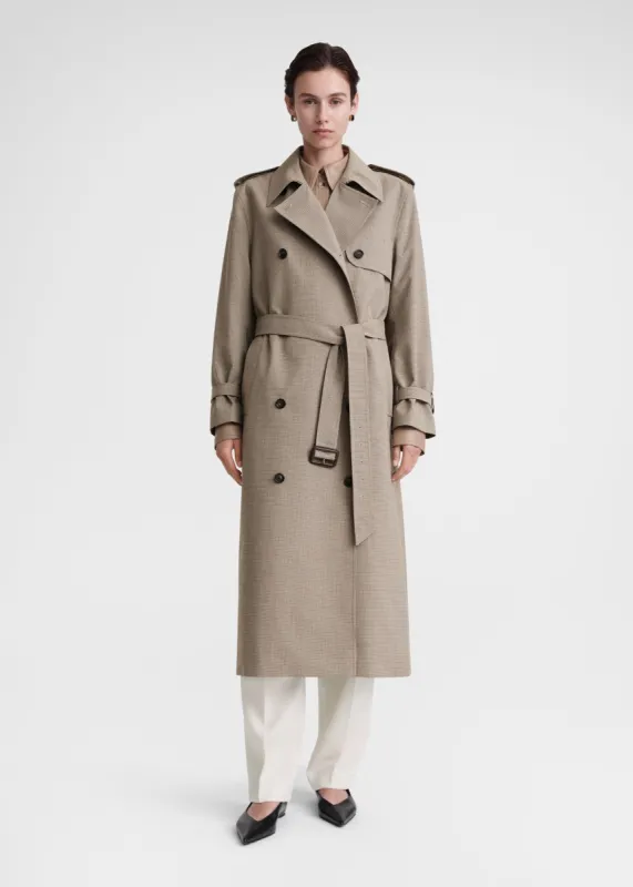 Houndstooth trench coat biscuit sold by Toteme