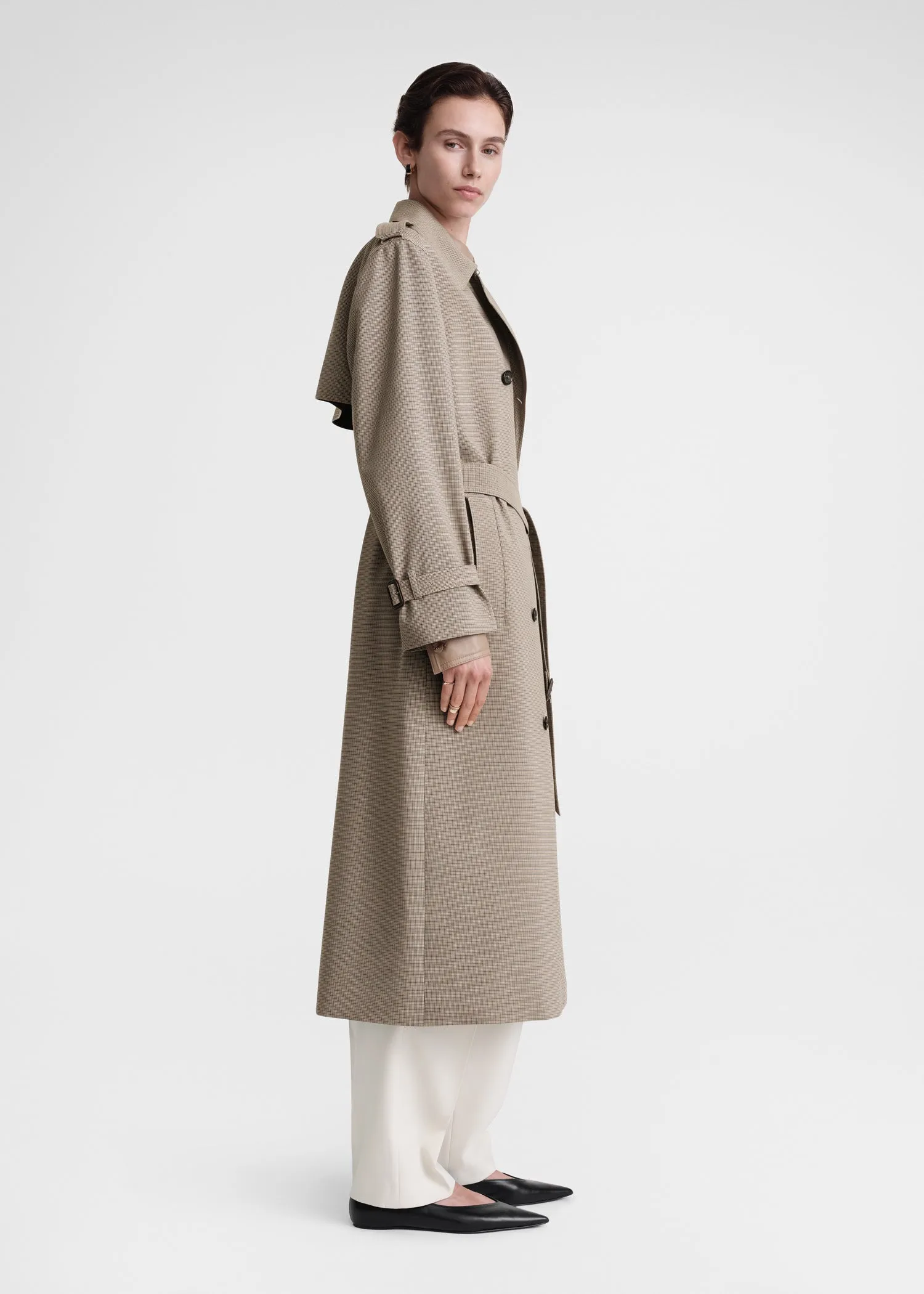 Houndstooth trench coat biscuit sold by Toteme product image thumbnail 2