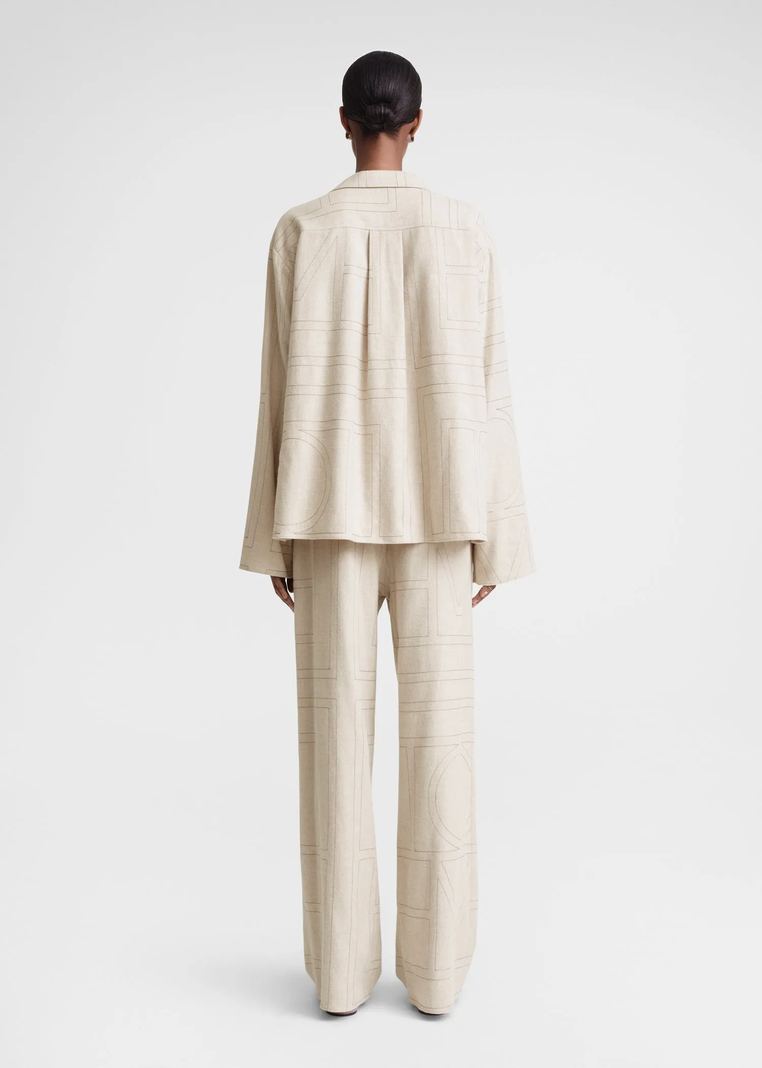 Monogram flannel pj top light beige melange sold by Toteme product image thumbnail 3