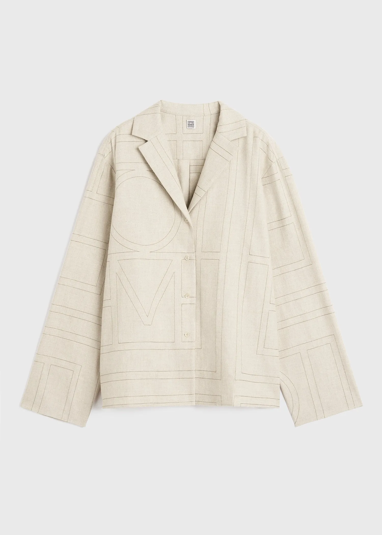 Monogram flannel pj top light beige melange sold by Toteme product image thumbnail 5