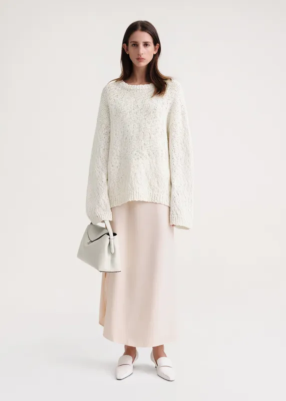 Textured cotton knit bright cream made by Toteme