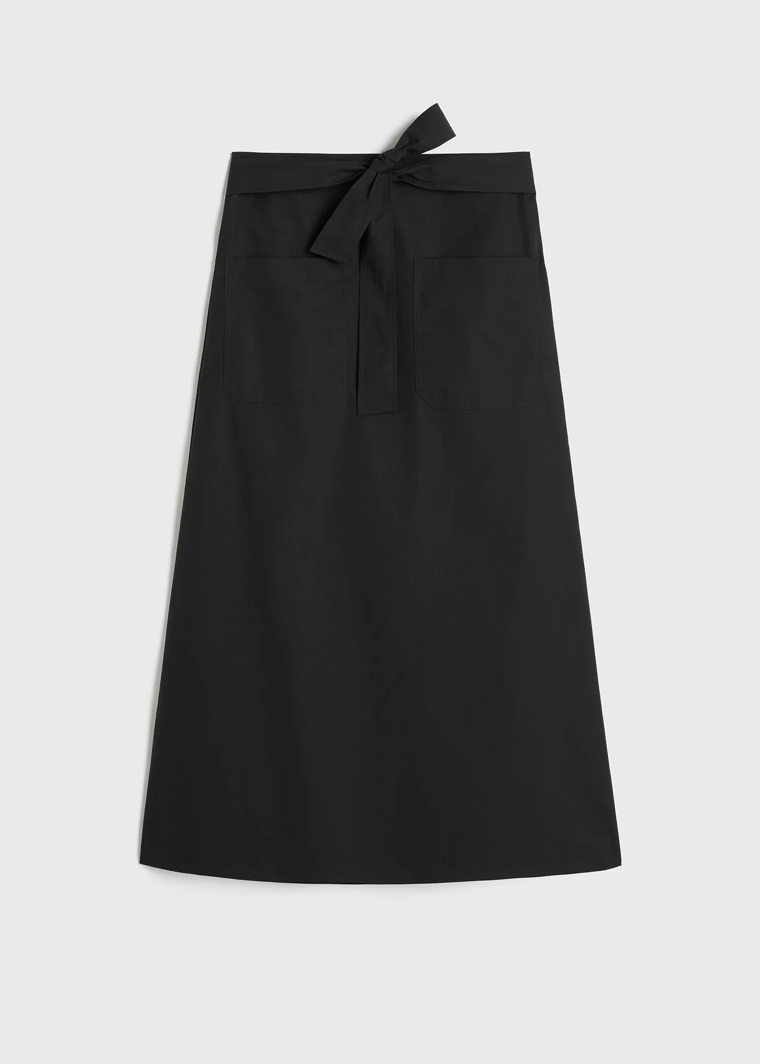 Tie-waist cotton skirt black sold by Toteme product image thumbnail 5