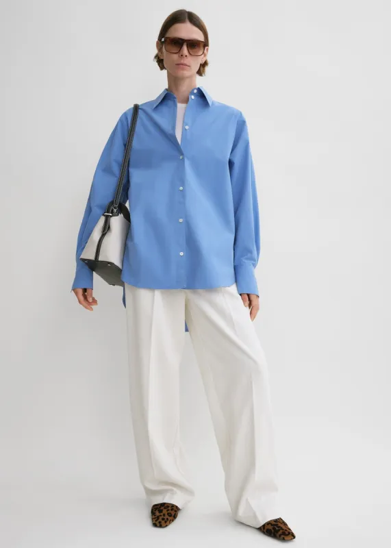 Kimono-sleeve poplin shirt cornflower sold by Toteme