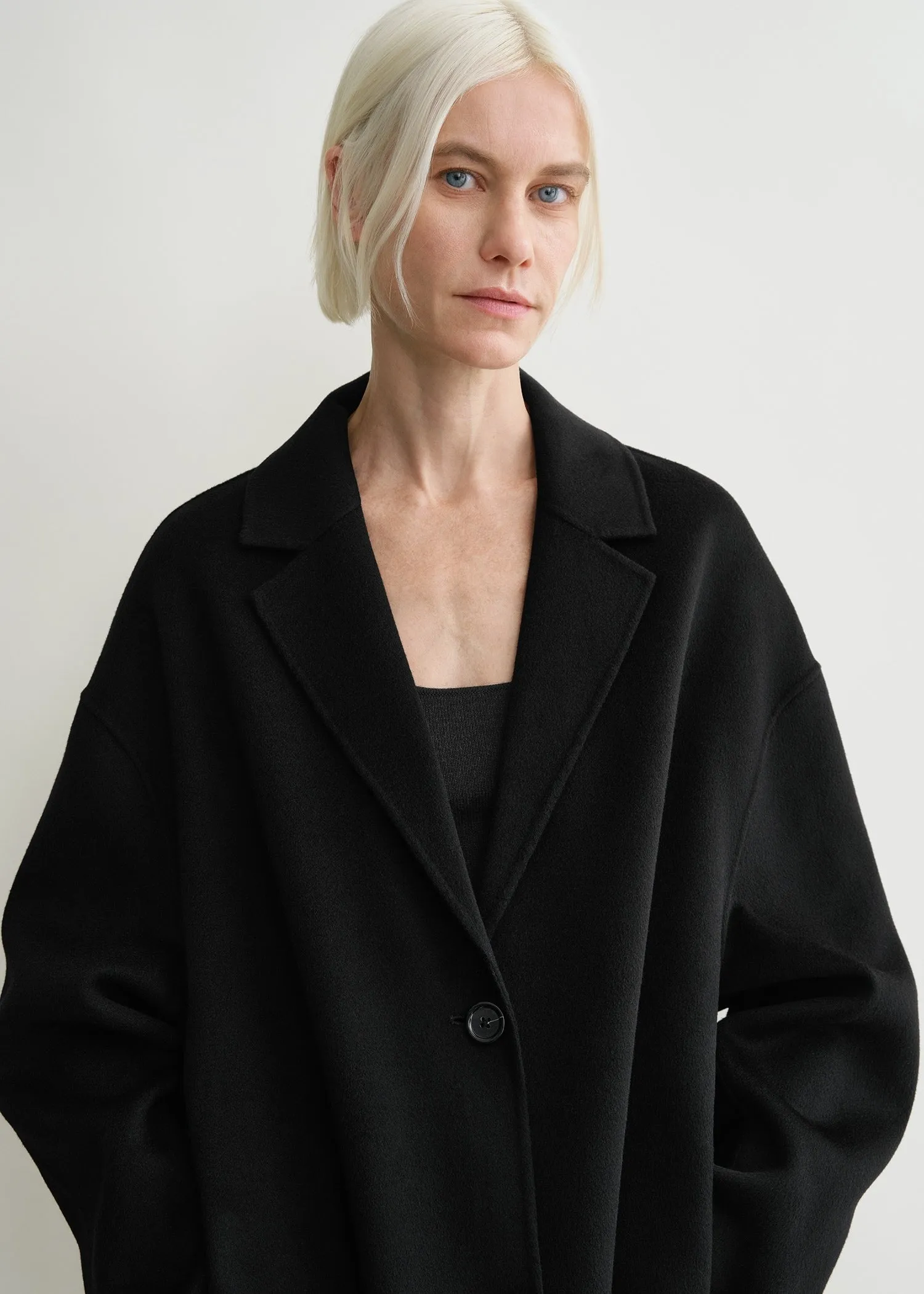 Doublé cocoon coat black sold by Toteme product image thumbnail 4