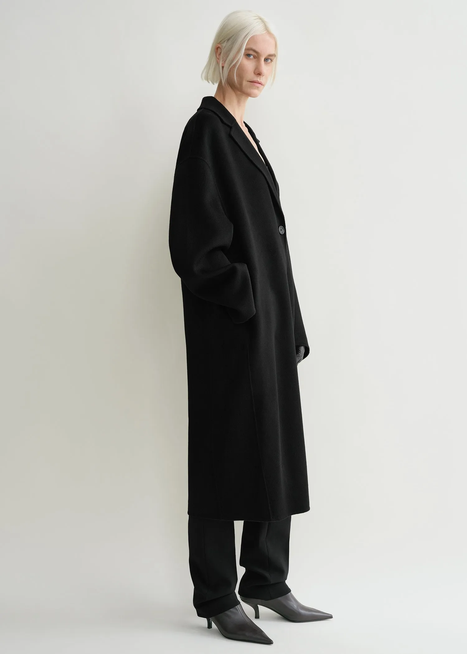 Doublé cocoon coat black sold by Toteme product image thumbnail 2