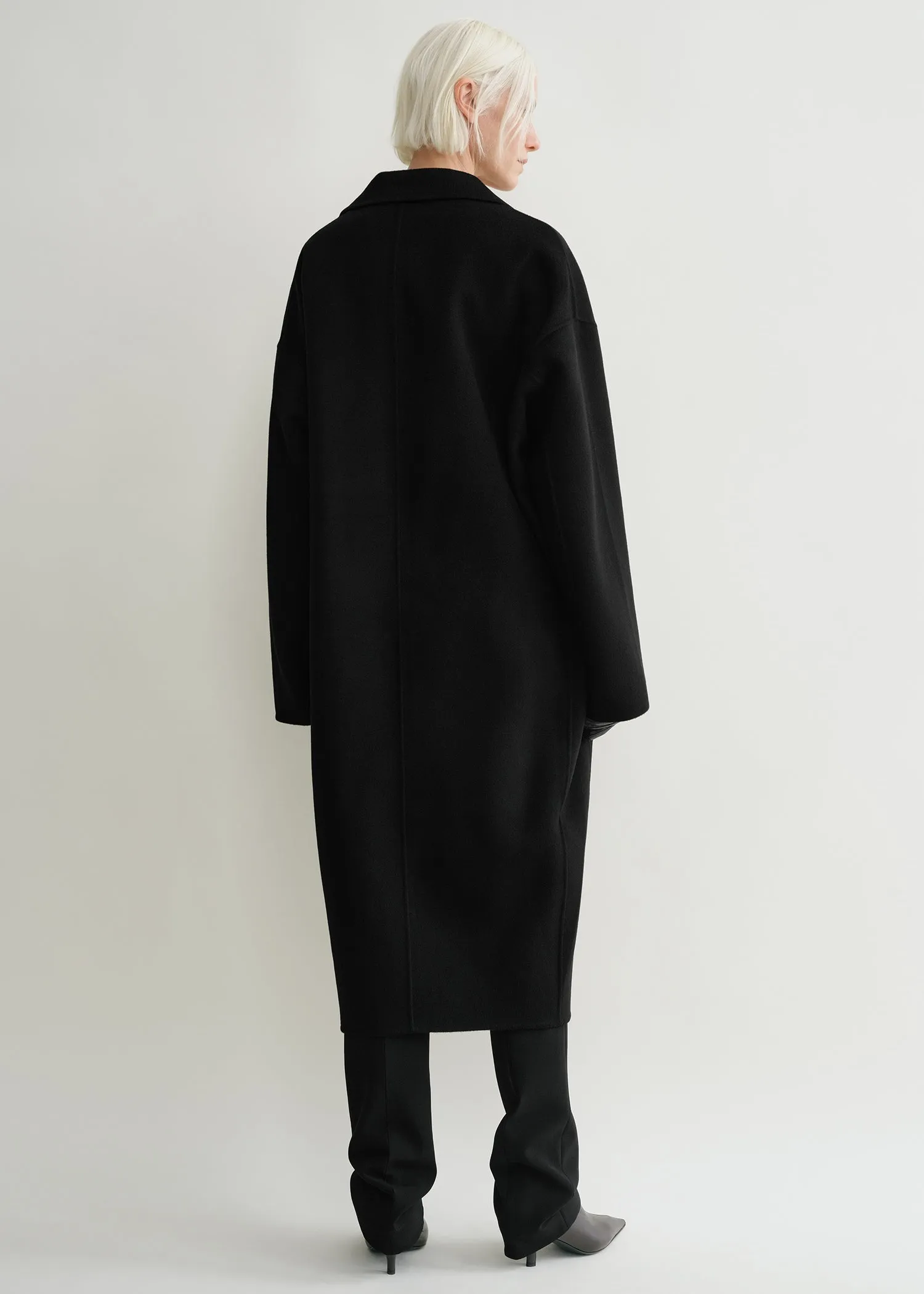 Doublé cocoon coat black sold by Toteme product image thumbnail 3