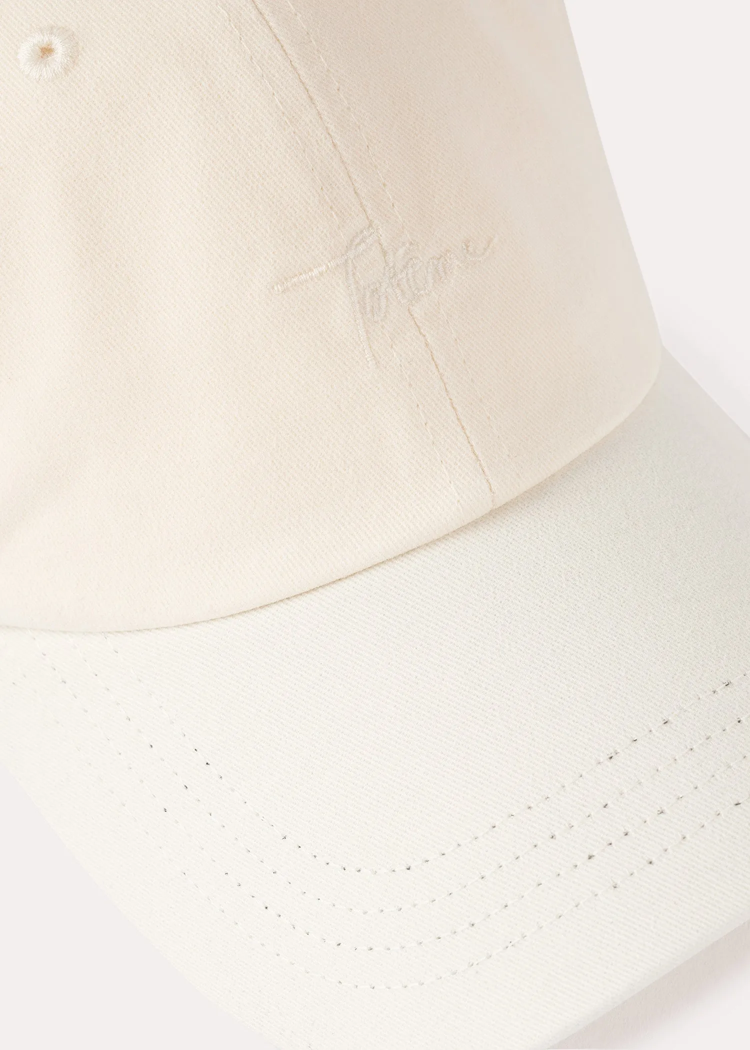 Embroidered soft cap vanilla sold by Toteme product image thumbnail 4