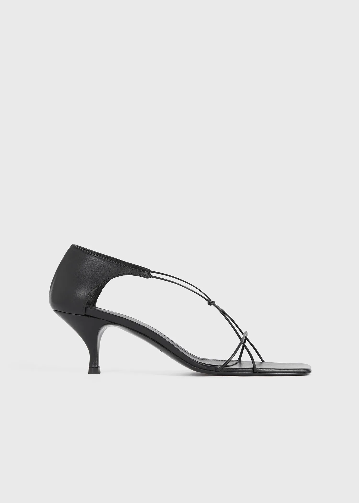 The Leather Knot Sandal black sold by Toteme