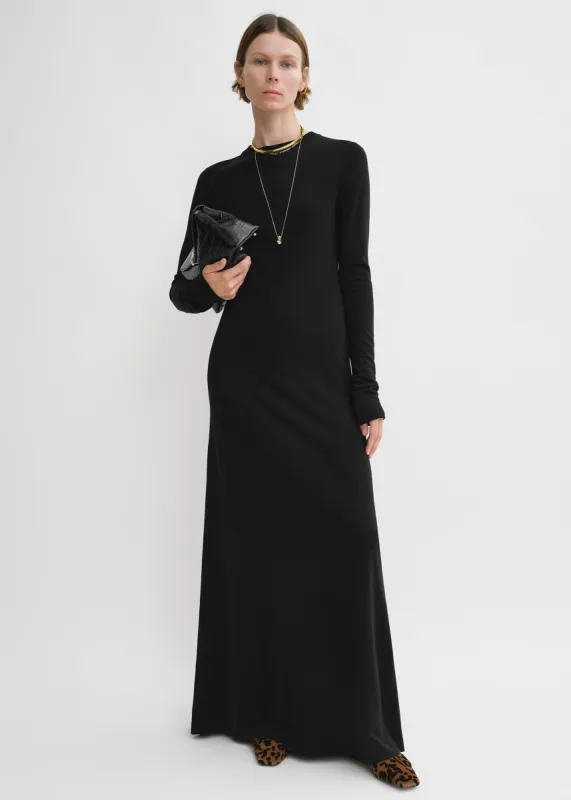 Long-sleeve jersey dress black made by Toteme