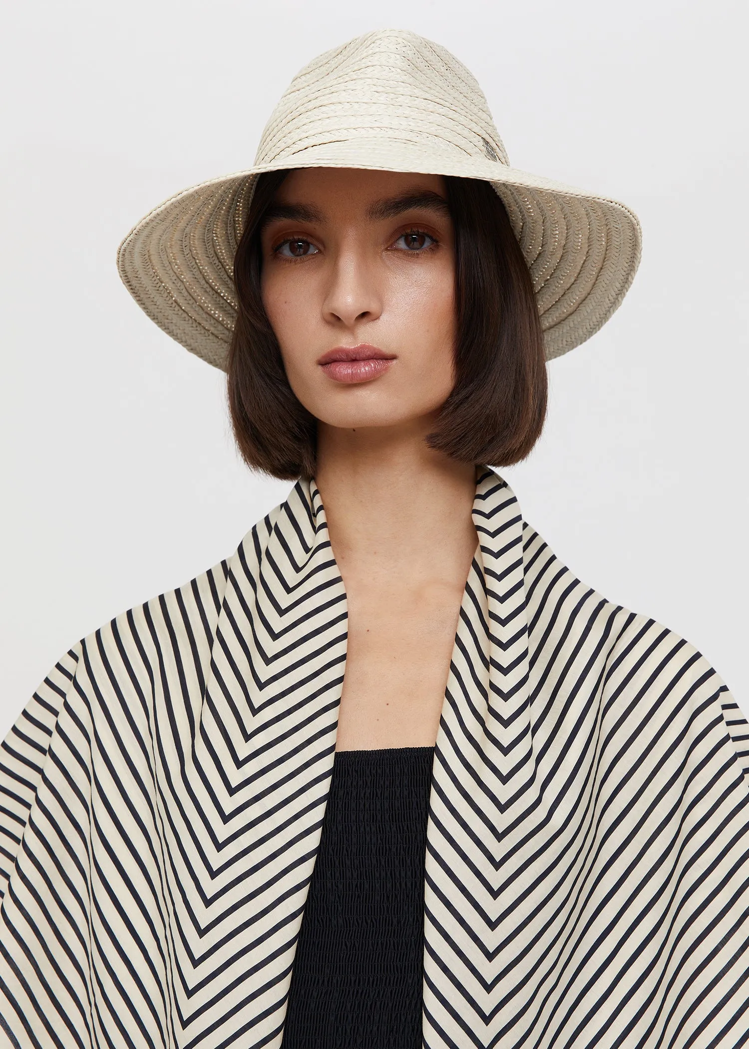 Signature monogram cotton blanket scarf creme sold by Toteme product image thumbnail 3