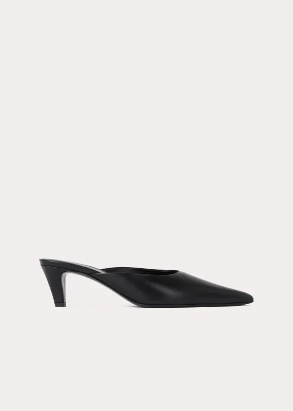 The Leather Mule black sold by Toteme