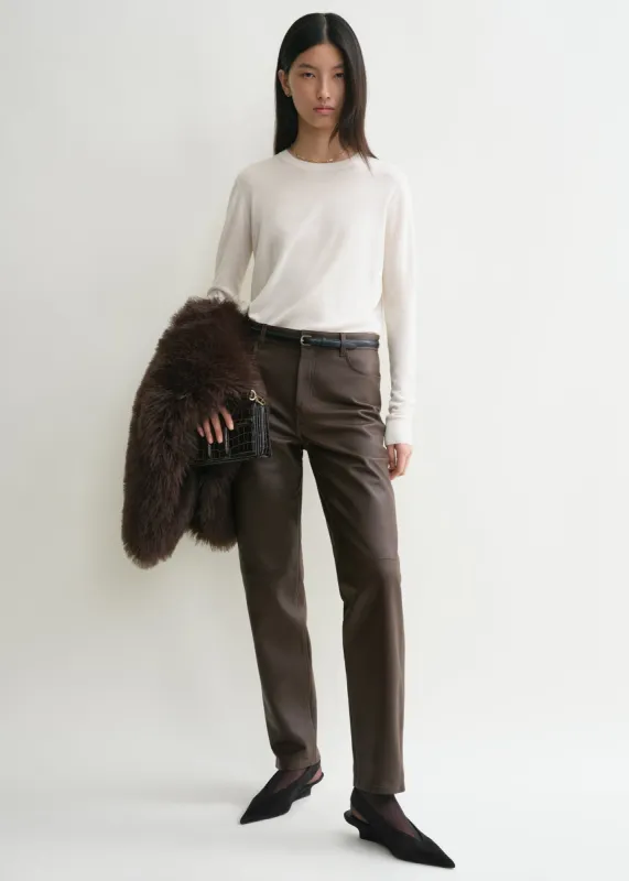 Fine crew-neck knit off-white sold by Toteme