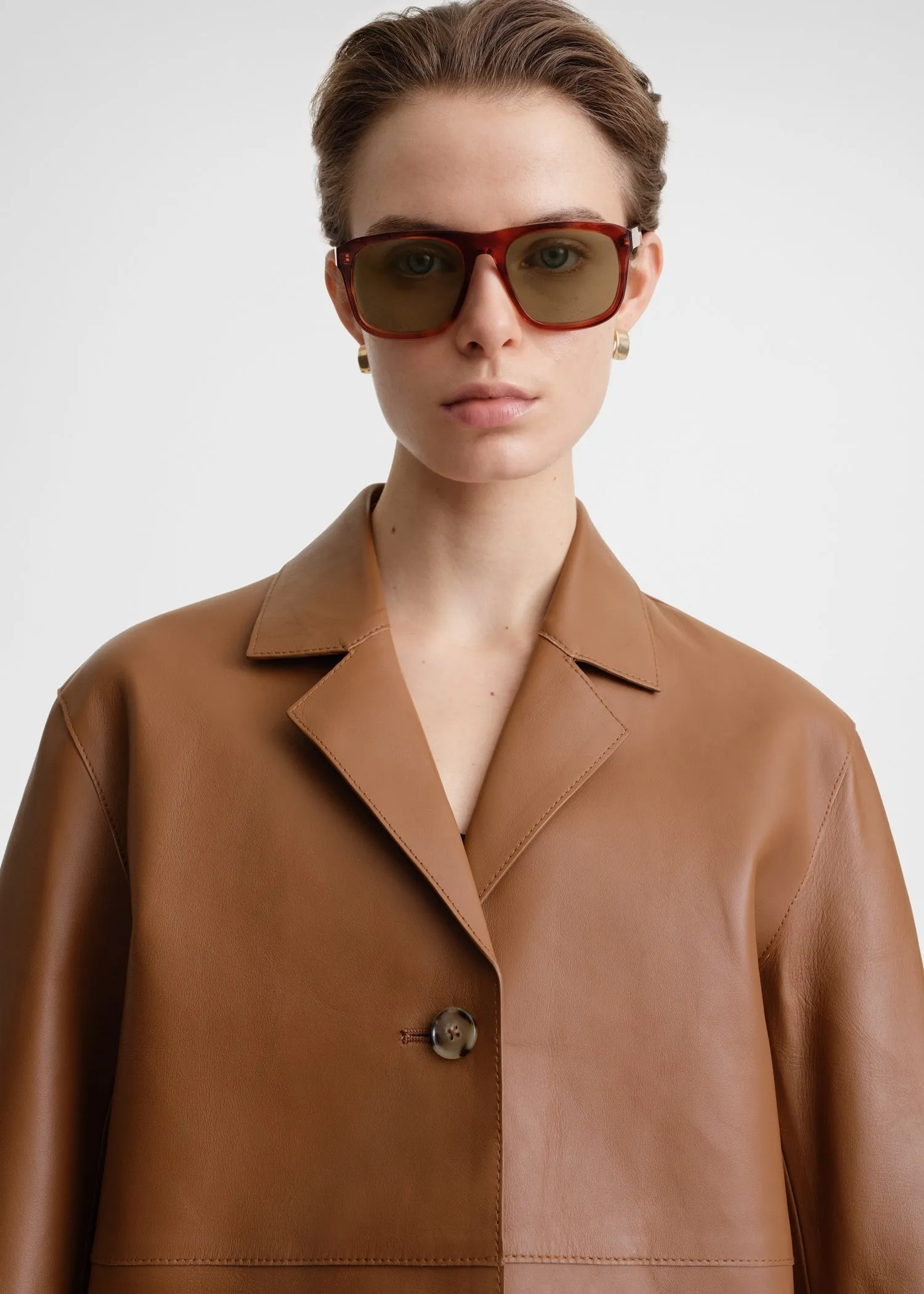 Clean leather jacket tan sold by Toteme product image thumbnail 4