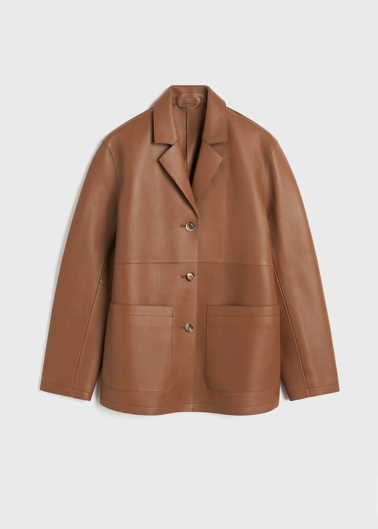 Clean leather jacket tan sold by Toteme product image thumbnail 5