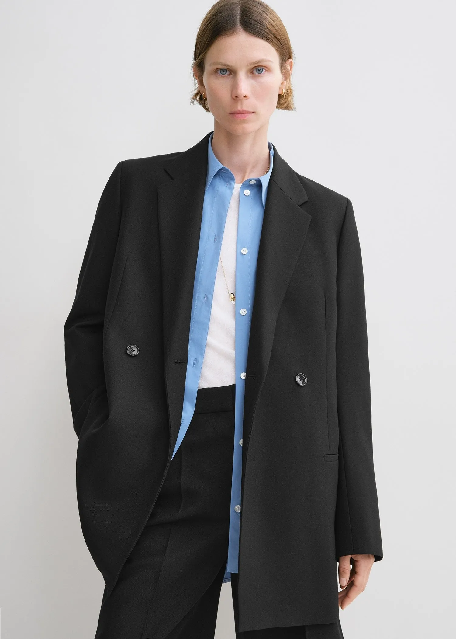 Double-breasted blazer black sold by Toteme product image thumbnail 4