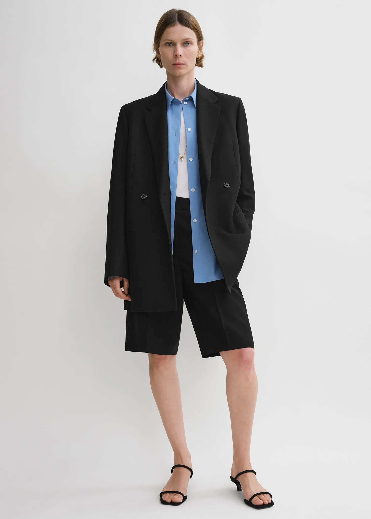 Double-breasted blazer black sold by Toteme