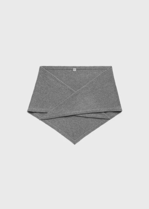 Triangle wool cashmere scarf grey melange sold by Toteme