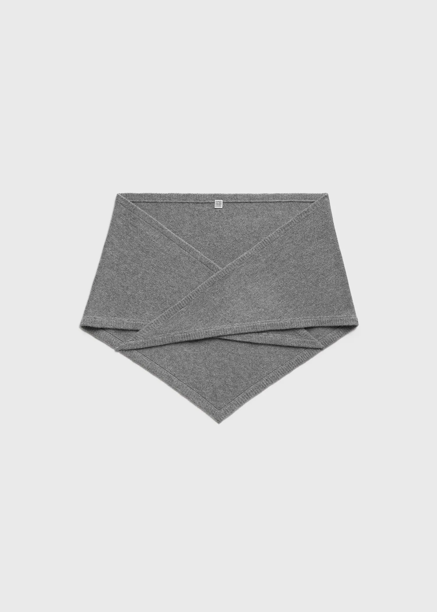 Triangle wool cashmere scarf grey melange sold by Toteme product image thumbnail 5