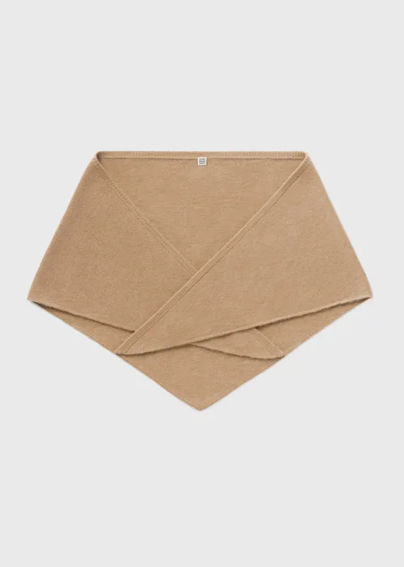 Triangle wool cashmere scarf camel sold by Toteme