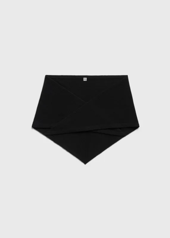 Triangle wool cashmere scarf black sold by Toteme