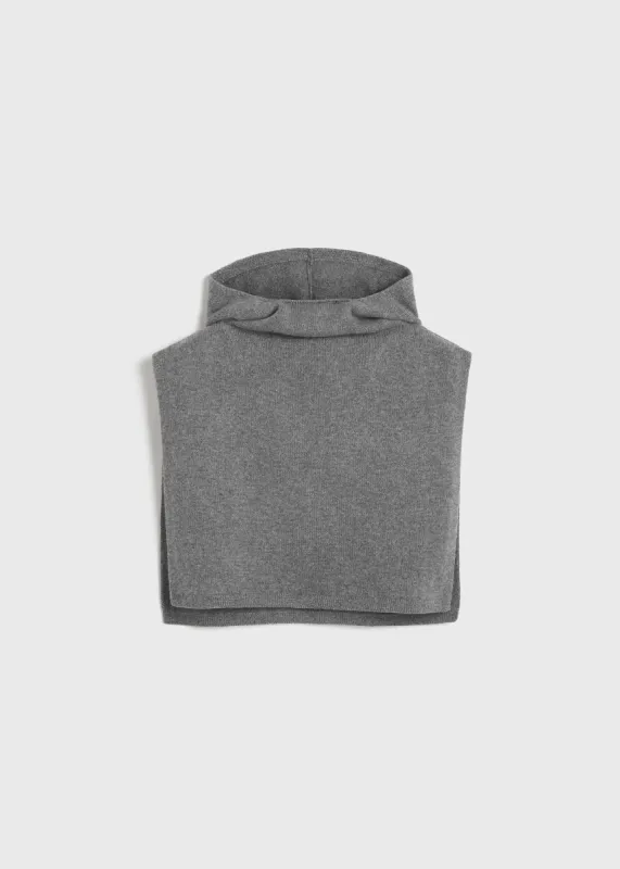 Wool cashmere hoodie bib grey melange made by Toteme