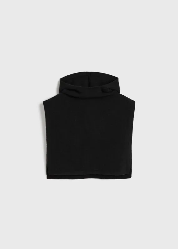 Wool cashmere hoodie bib black sold by Toteme
