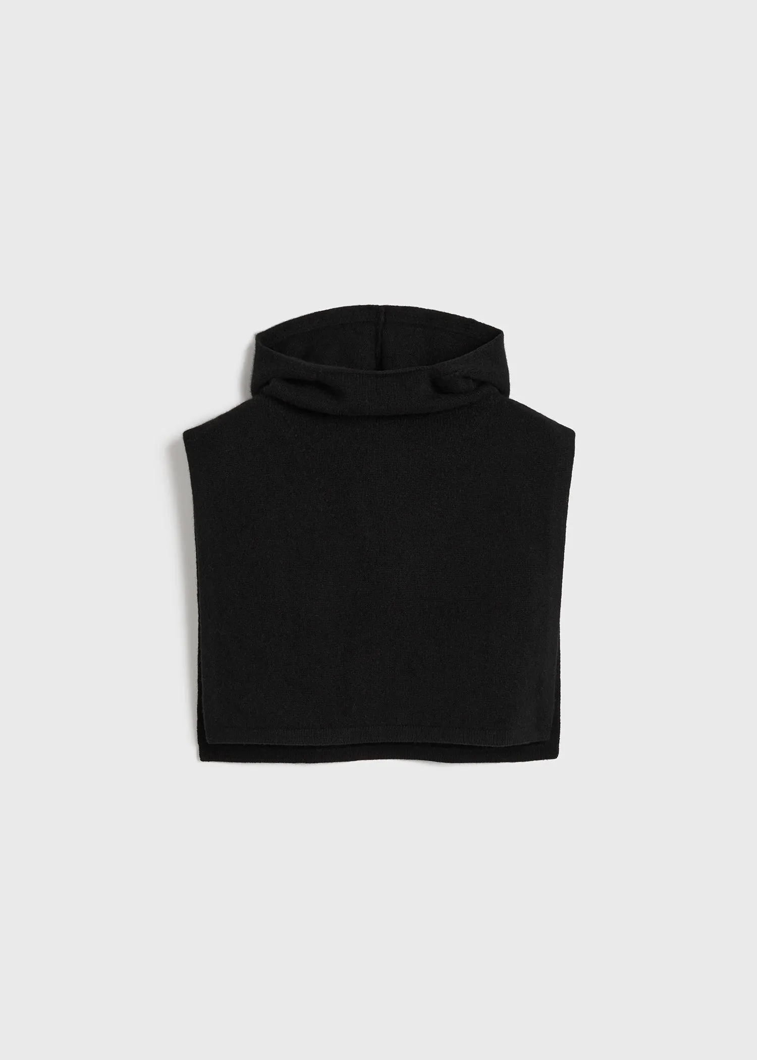 Wool cashmere hoodie bib black sold by Toteme