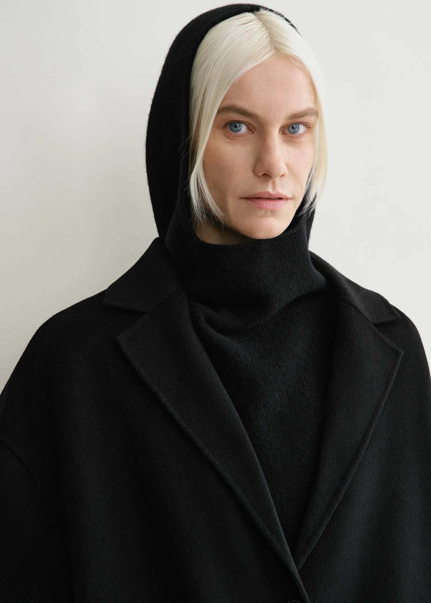 Wool cashmere hoodie bib black sold by Toteme product image thumbnail 2
