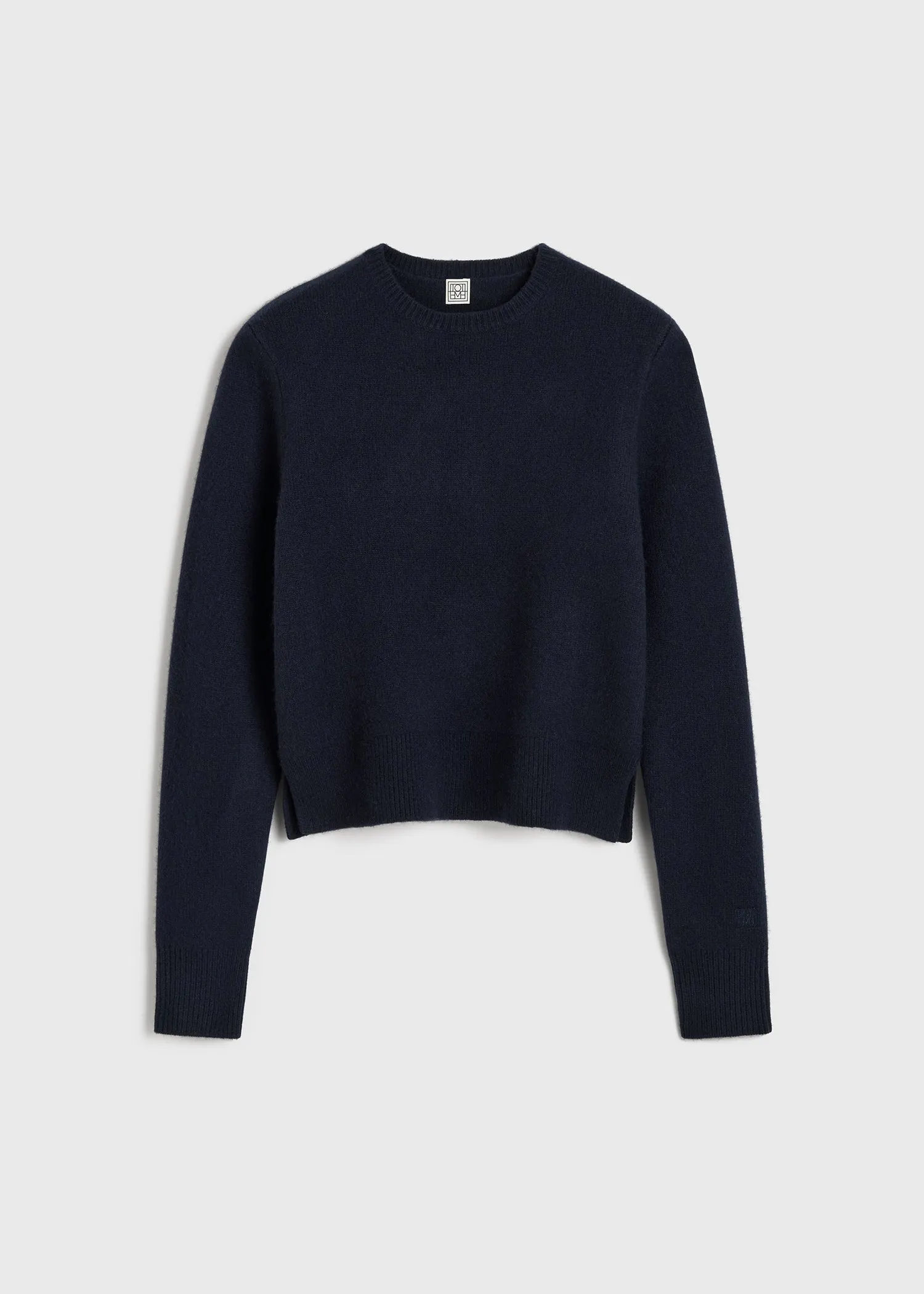 Cropped crew-neck knit navy sold by Toteme product image thumbnail 5