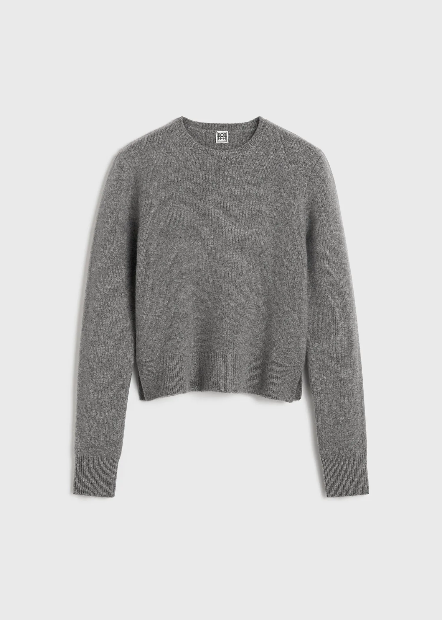 Cropped crew-neck knit grey melange sold by Toteme product image thumbnail 4