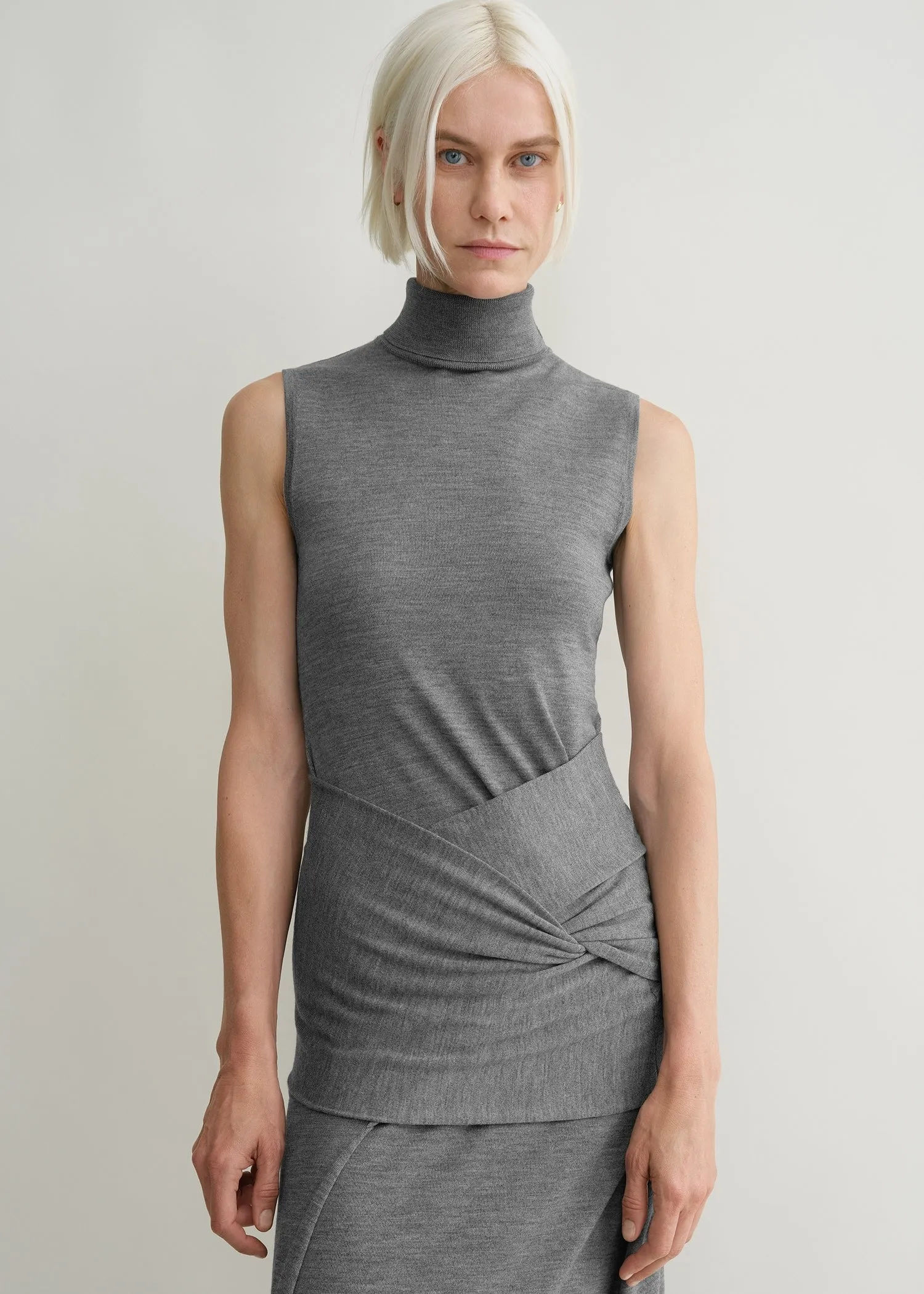 Draped knit dress grey melange sold by Toteme product image thumbnail 4