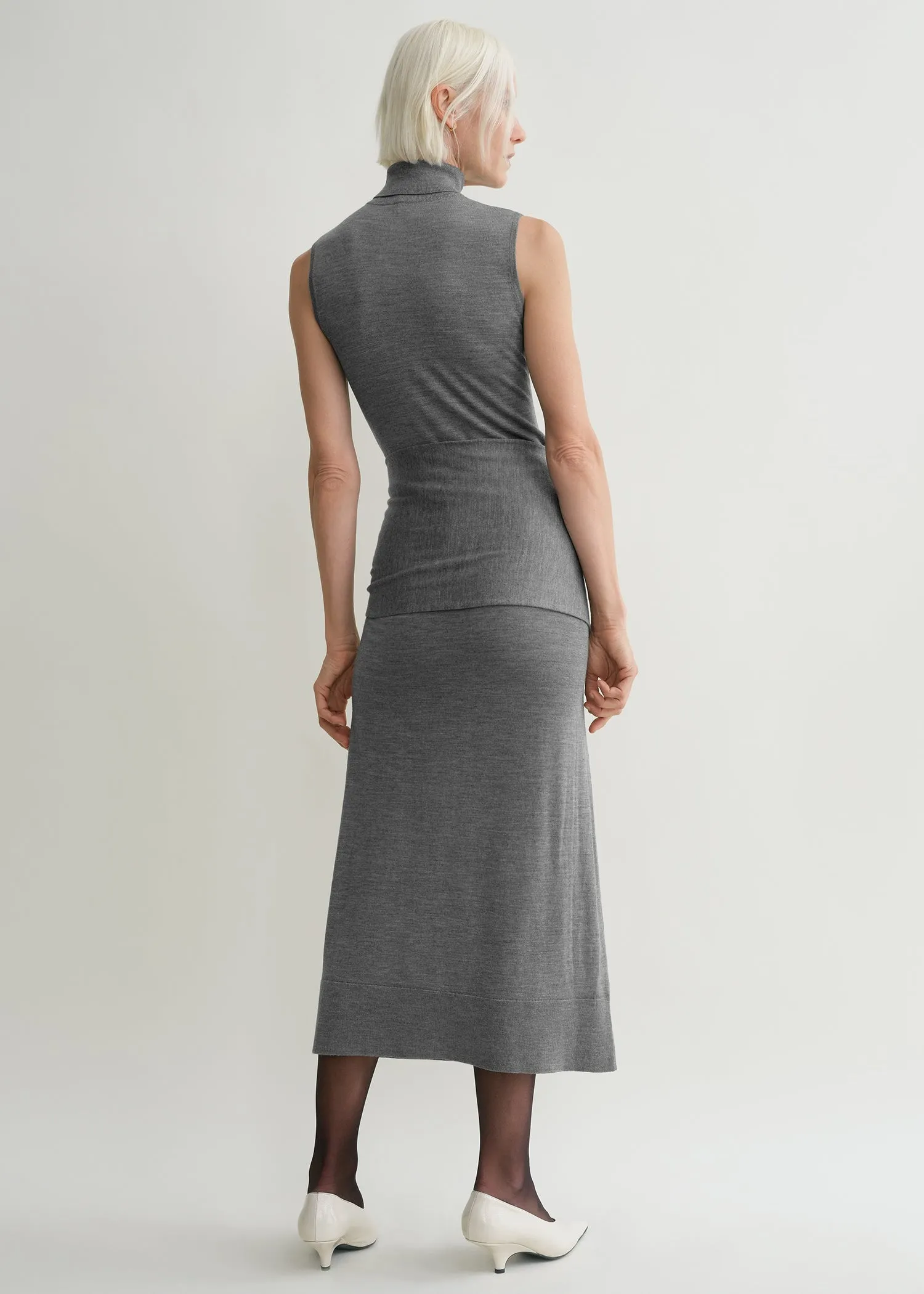 Draped knit dress grey melange sold by Toteme product image thumbnail 3