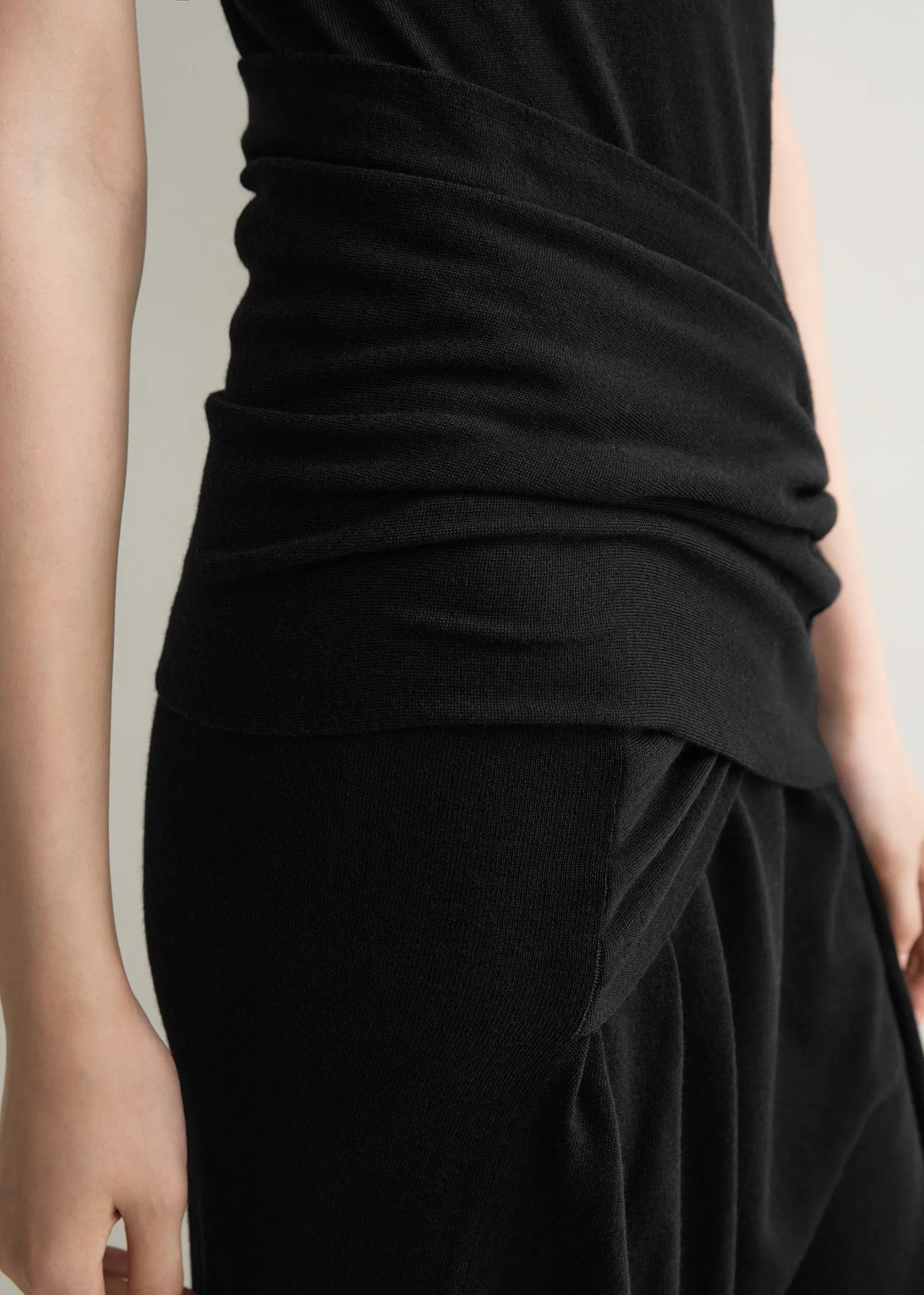 Draped knit dress black sold by Toteme product image thumbnail 5