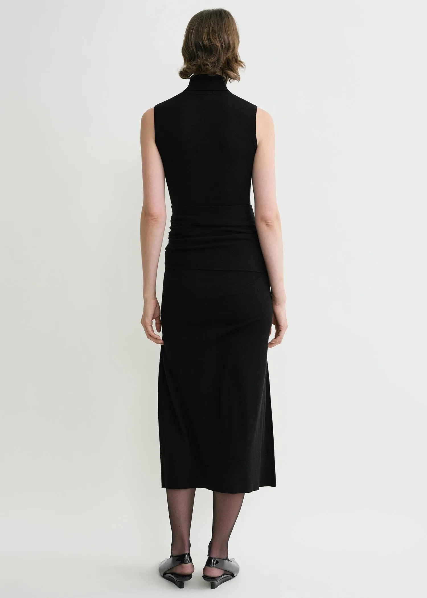 Draped knit dress black sold by Toteme product image thumbnail 3