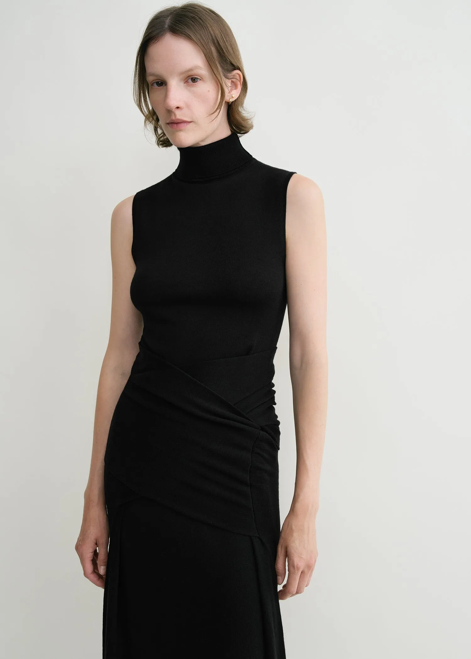 Draped knit dress black sold by Toteme product image thumbnail 4