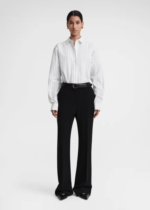 Signature cotton shirt white/black sold by Toteme
