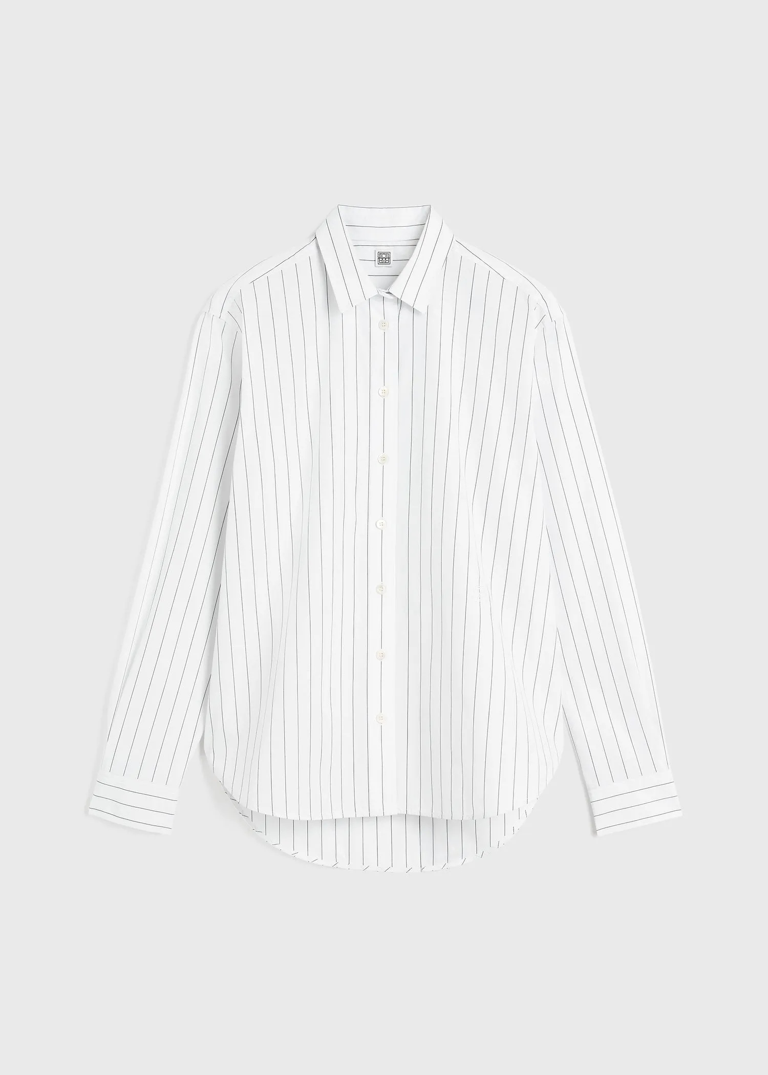 Signature cotton shirt white/black sold by Toteme product image thumbnail 5