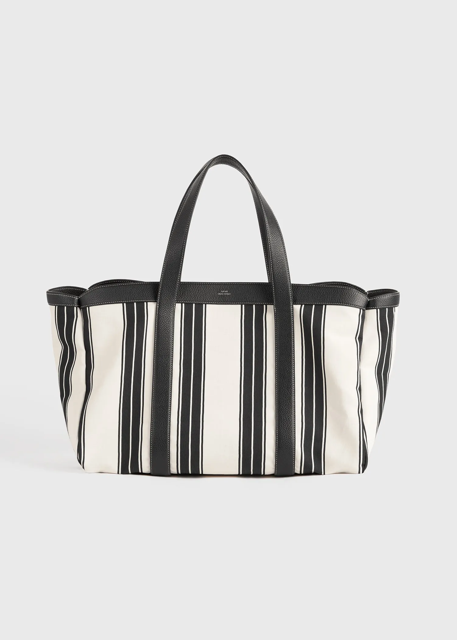 Striped canvas tote white/black sold by Toteme