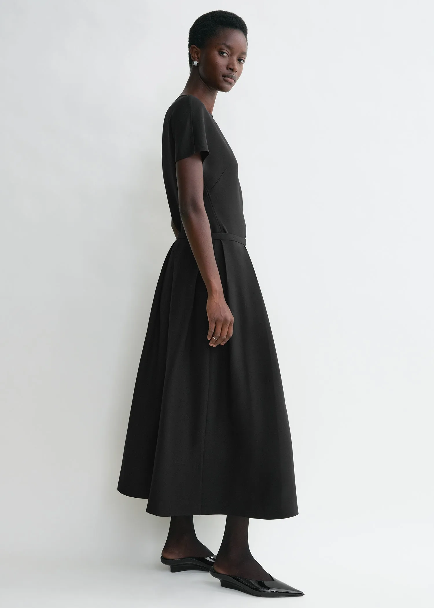 Wool silk twinflower skirt black sold by Toteme product image thumbnail 2