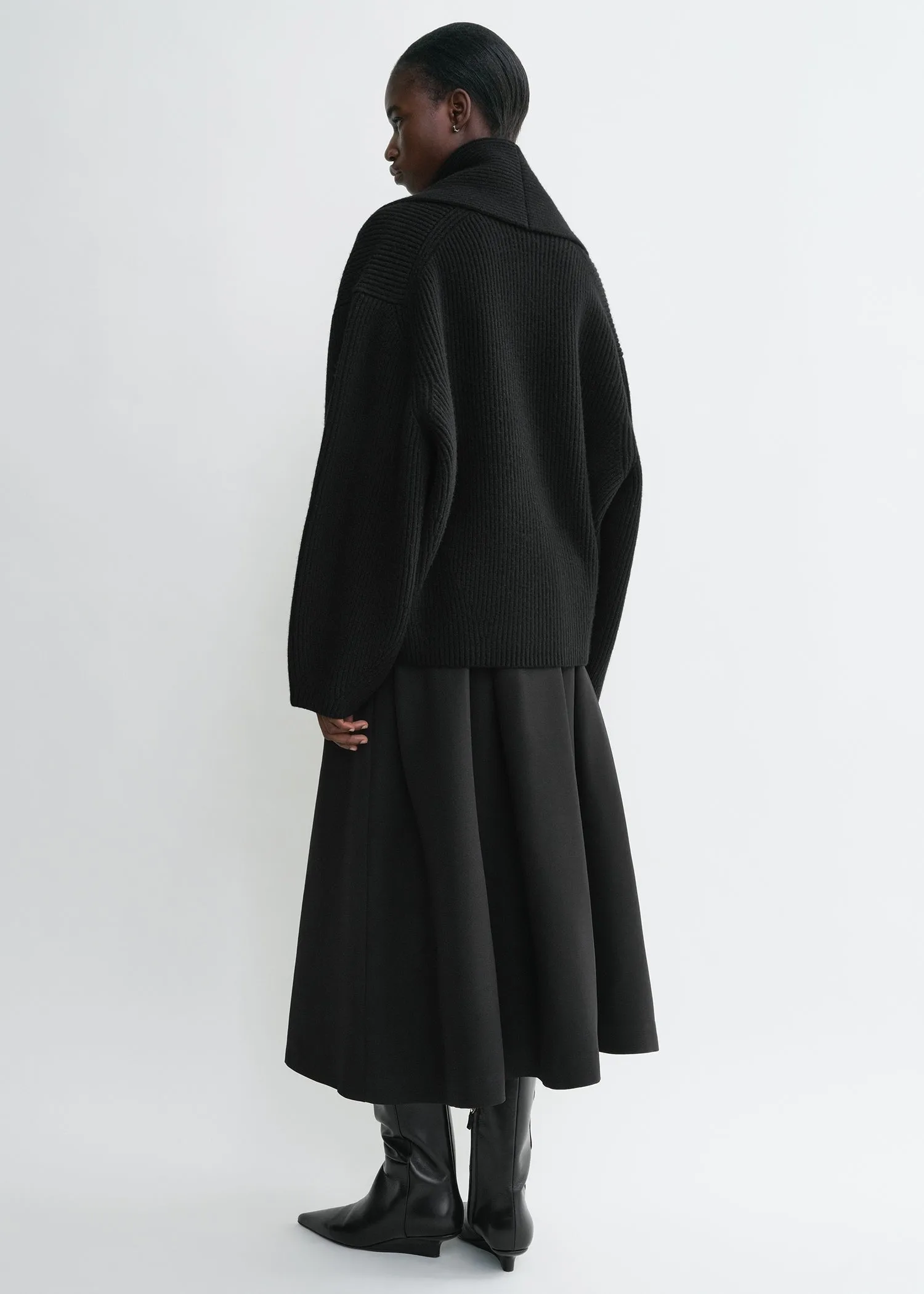 Shawl-lapel cardigan black sold by Toteme product image thumbnail 3