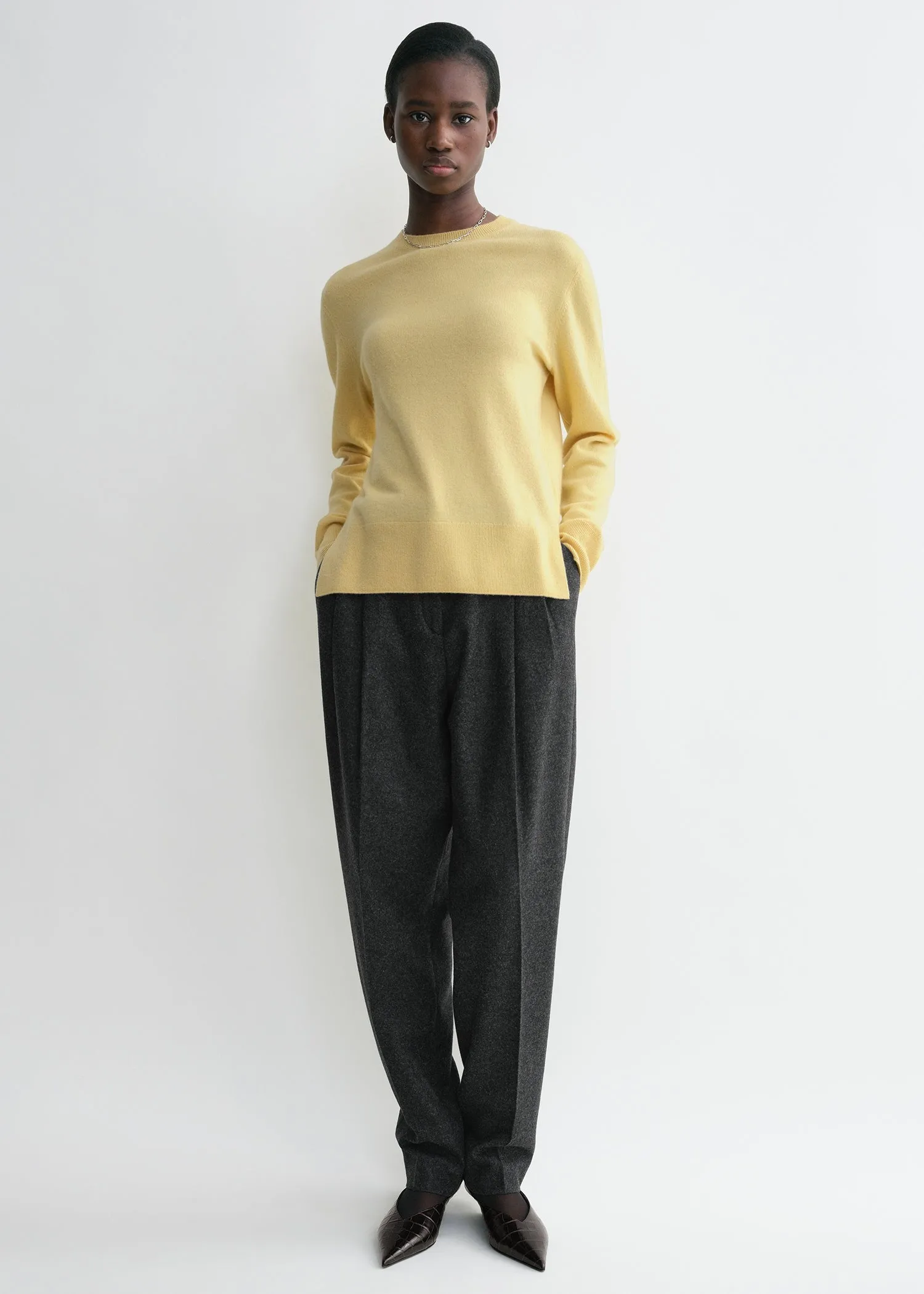 Crew-neck cashmere knit soft yellow sold by Toteme product image thumbnail 2